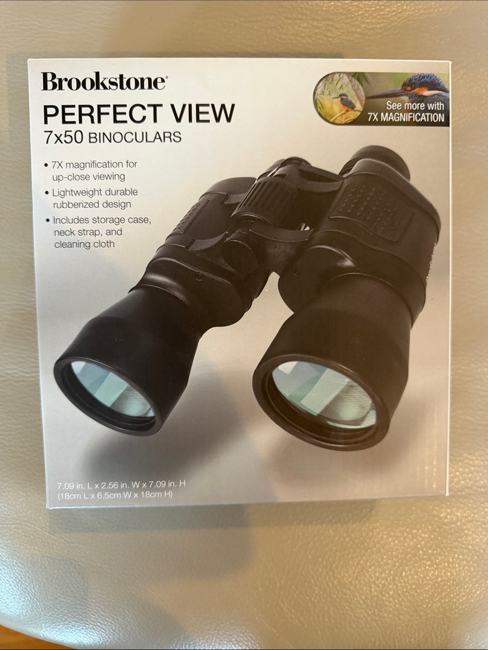 Brookstone 7x50 Binoculars - Black Rubberized Finish